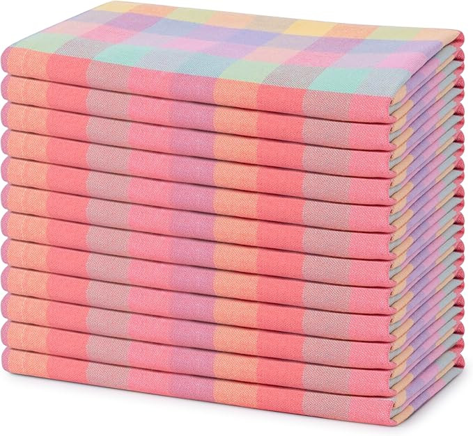 Blue Needles Gingham Buffalo Plaid Cloth Napkins 100% Cotton Set of 12 Dinner Table Napkins 18x18... | Amazon (US)