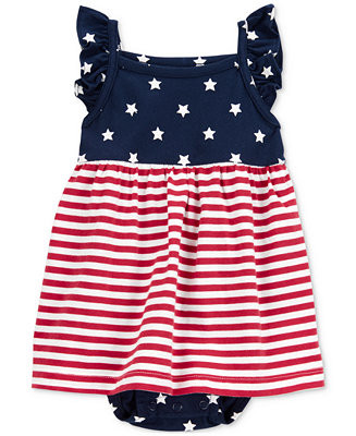 Carter's Baby Girls July 4th American Flag Sunsuit - Macy's | Macy's