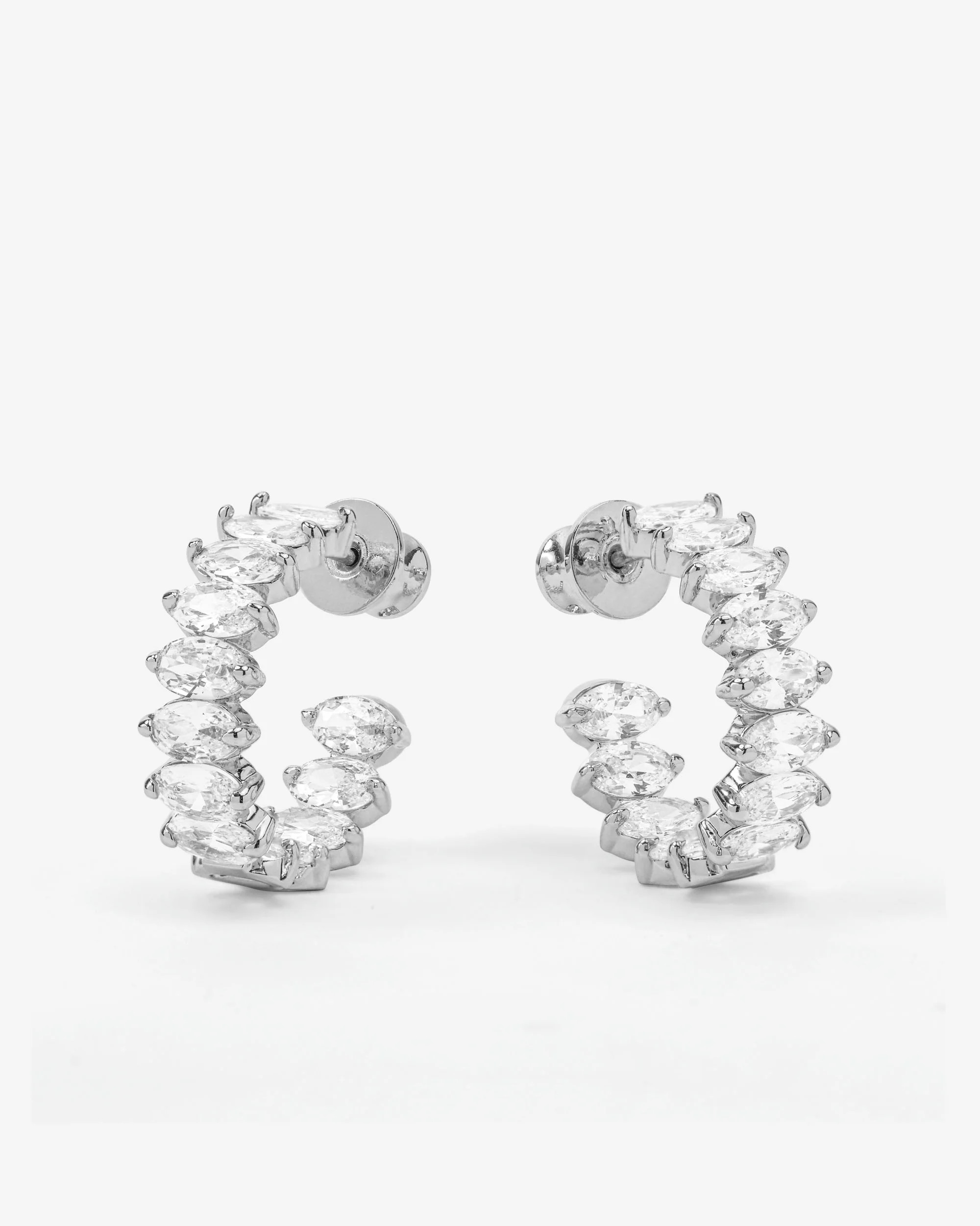 Baby ""She's So Fine"" Hoops .75"" - Silver|White Diamondettes | Melinda Maria Jewelry