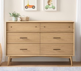west elm x pbk Mid-Century 6-Drawer Dresser (56w x 18d") | Pottery Barn Kids