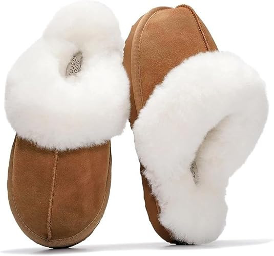 Project Cloud 100% Genuine Leather Slippers for Women Footwear with Genuine Fur Lining Womens Clo... | Amazon (US)