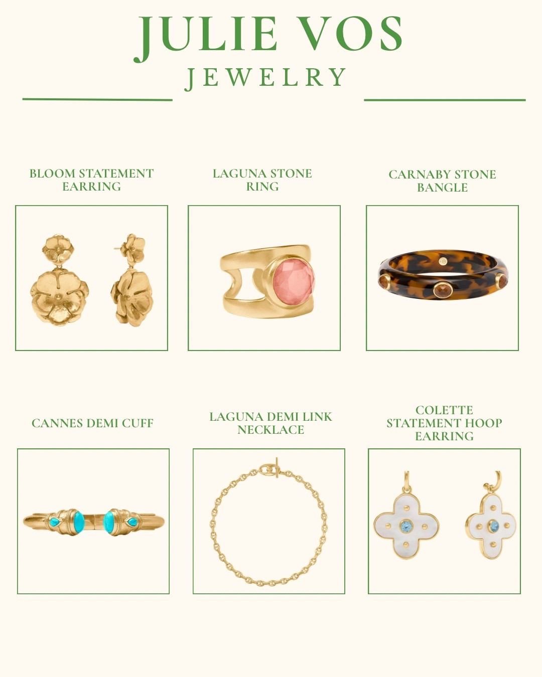 Timeless gold with a statement twist. These Julie Vos pieces feel elevated yet wearable — the kind you reach for daily but still get compliments on. From bold florals to soft stones and classic hoops, everything mixes beautifully together.

Perfect for layering, gifting, or upgrading your everyday stack.
Linked all my favorites here 💫

#JulieVos #EverydayLuxury #JewelryStack #LTKStyle #LTKFinds

#LTKMothersDay #LTKOver40 #LTKgrwm
