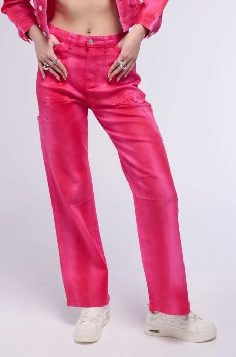 SOUR CANDY WIDE LEG PANT IN PINK | AKIRA