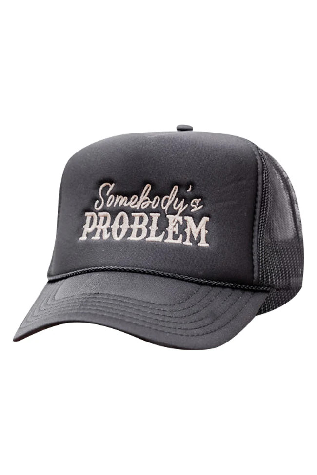 Somebody's Problem Black Trucker Hat | Pink Lily