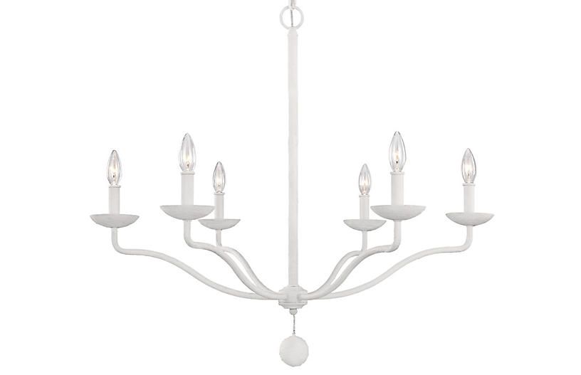 Annie 6-Light Chandelier, Plaster White | One Kings Lane