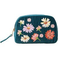 Elizabeth Scarlett Wildflower Rich Blue Velvet Cosmetics Bag | Look Fantastic (UK)