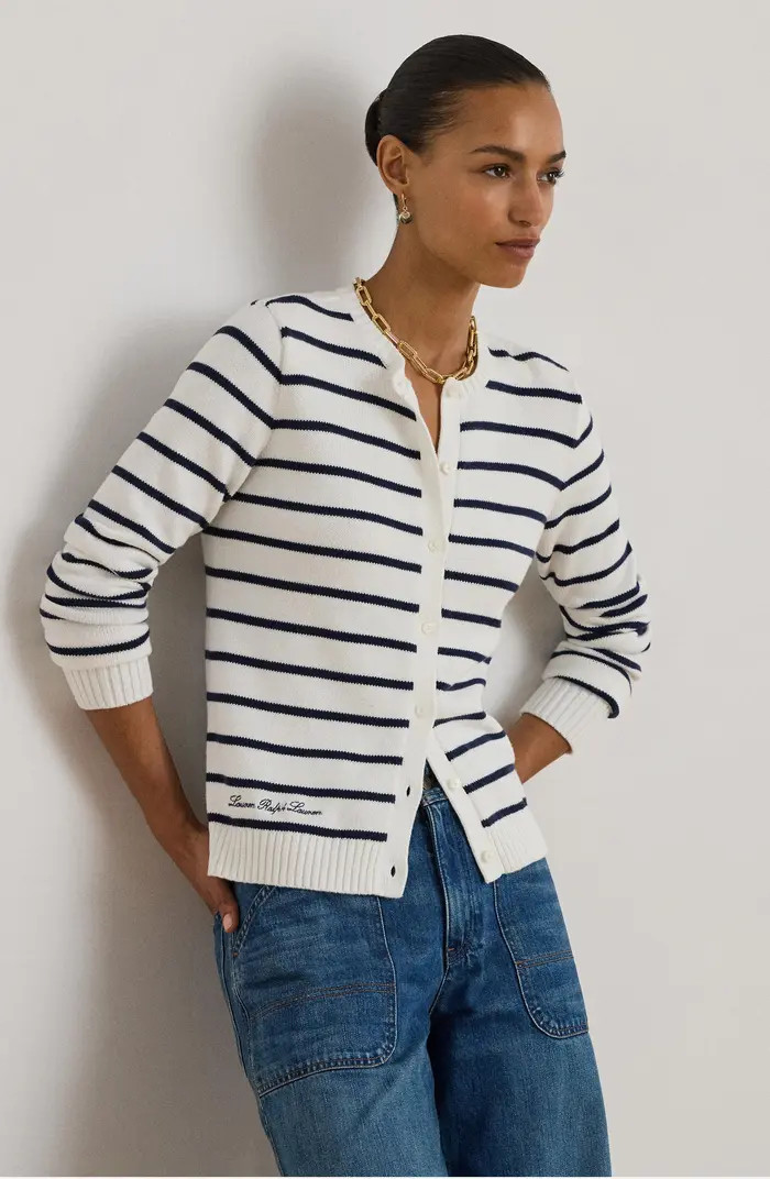 Ralhan Stripe Combed Cotton Cardigan | Nordstrom