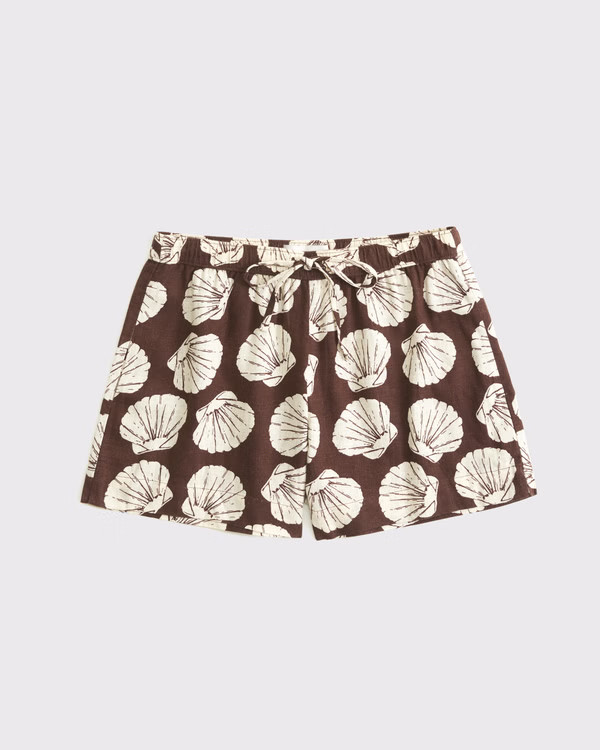 Mid Rise Linen-Blend Pull-On Short | Abercrombie & Fitch (US)