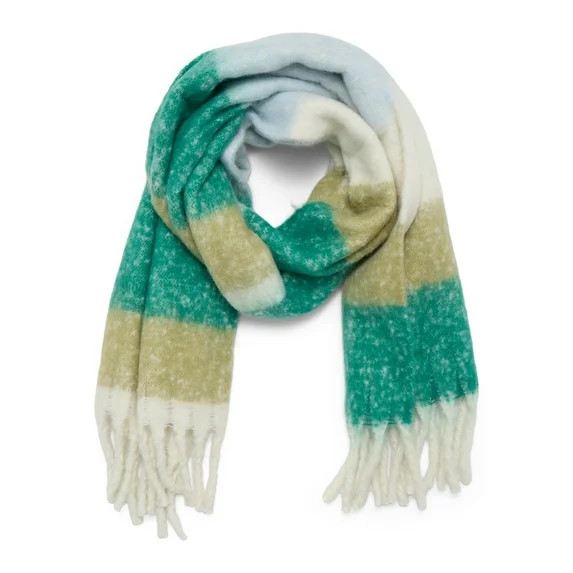 Time and Tru Women's Blanket Scarf, One Size, Dark Green Lime | Walmart (US)