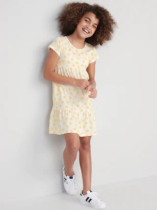 Short-Sleeve Printed Swing Dress for Girls | Old Navy (US)