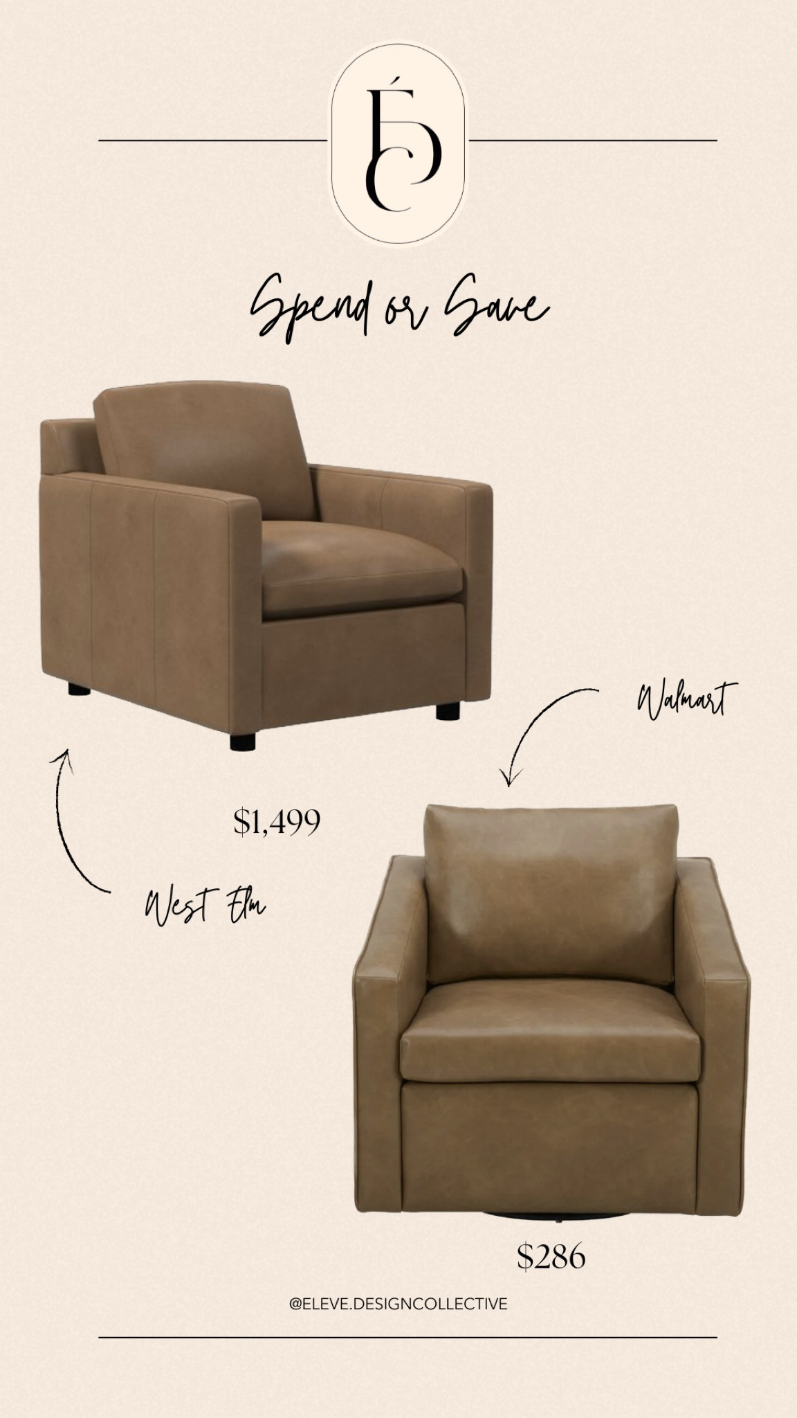 Function meets comfort

This save is not only cheaper (yet looks almost identical to the spend) but it also swivels!

Swivel chairs are a great addition to any home especially if you want a seamless transition to another space in your room. 

#spendorsave
#interiordesign
#swivelaccentchair


#LTKHome #LTKStyleTip #LTKBeauty