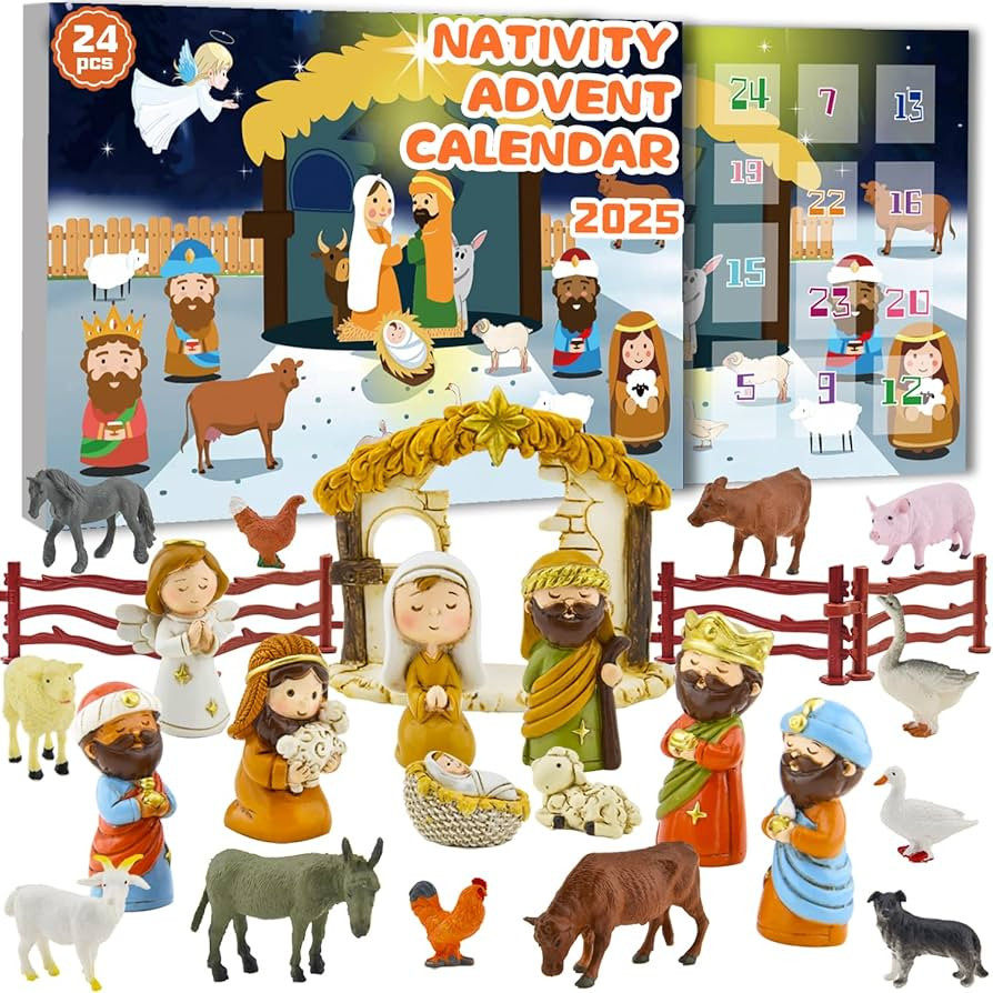 Nativity Advent Calendar 2025 Nativity Set for Kids Christmas Advent Calendar for Kids Boys Girls... | Amazon (US)