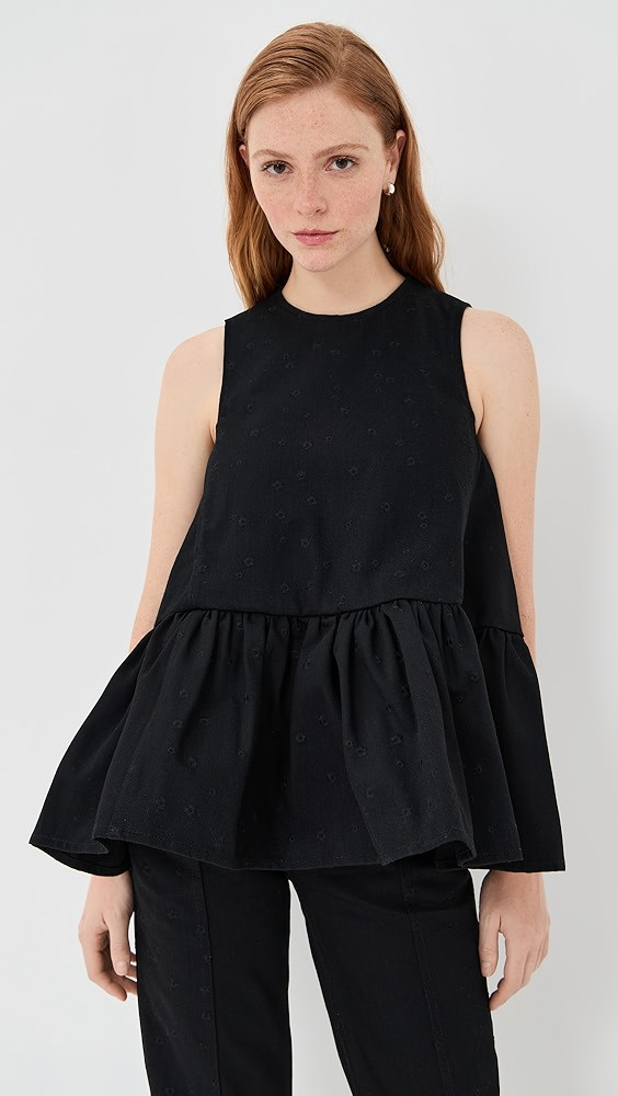 Barbara Embroidered Denim Top | Shopbop