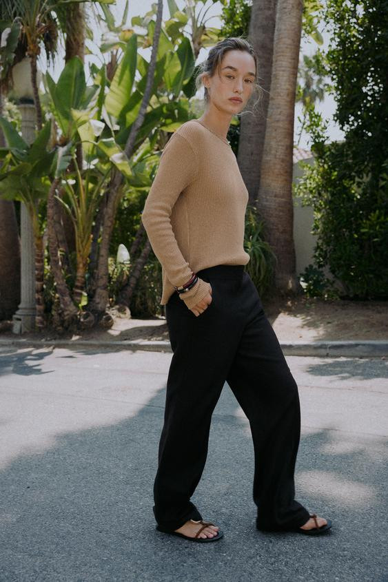 LONG SLEEVE RUSTIC TOP | Zara UK