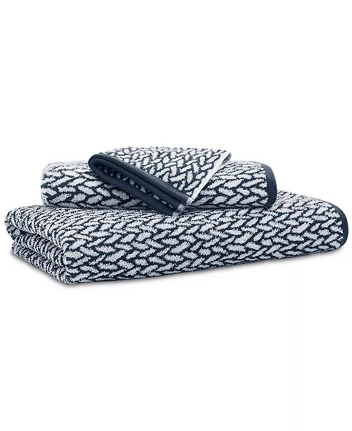 Sanders Basketweave Antimicrobial Bath Towel, 30" x 56" | Macy's