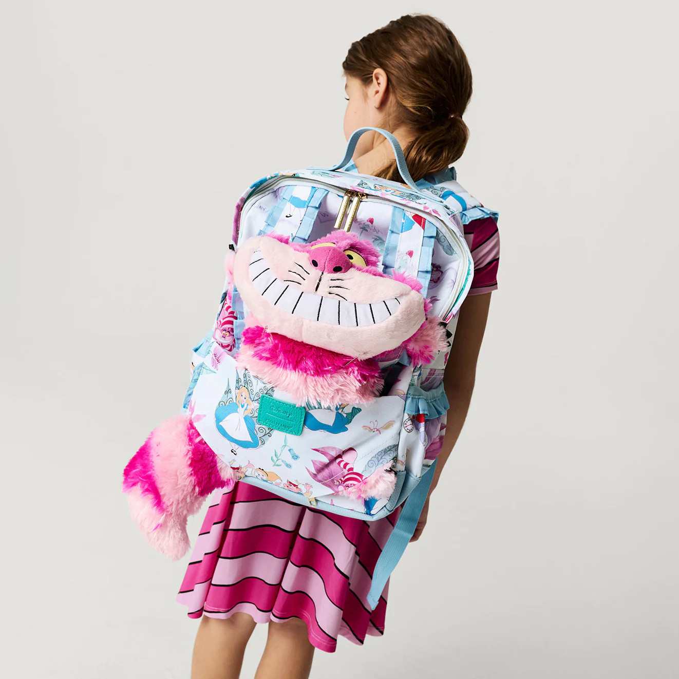 Alice Blue Girls Ruffled Backpack | Disney Adventures in Wonderland | Posh Peanut