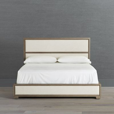 Bozeman Bed with Stain-Resistant Snow Crypton Fabric & Mahogany Frame | Frontgate