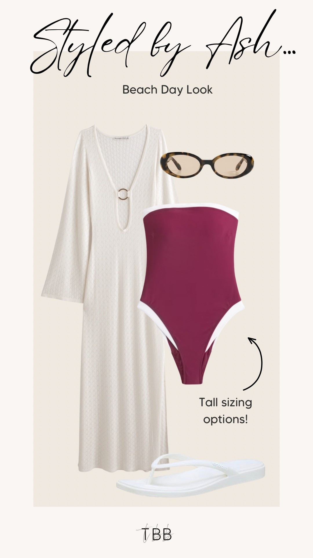 Easy and cute look for a beach day! Love this one-piece! It comes in tall sizes too. 

#LTKTall #LTKTravel #LTKootd