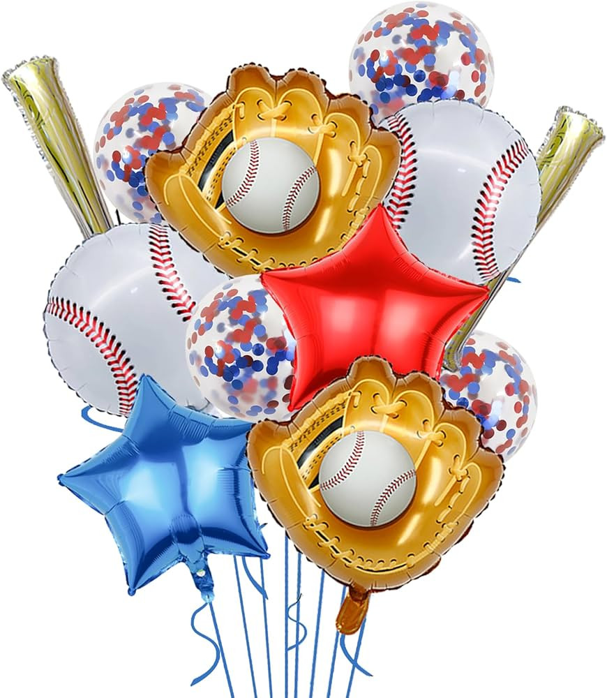 Baseball Party Balloons,Baseball Glove Jumbo Foil Mylar Baseball Bat Balloons for Birthday Sports... | Amazon (US)