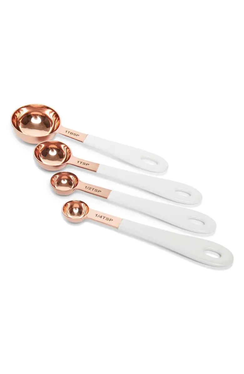 Uncommon James Set of 4 Copper & White Measuring Spoons | Nordstrom | Nordstrom