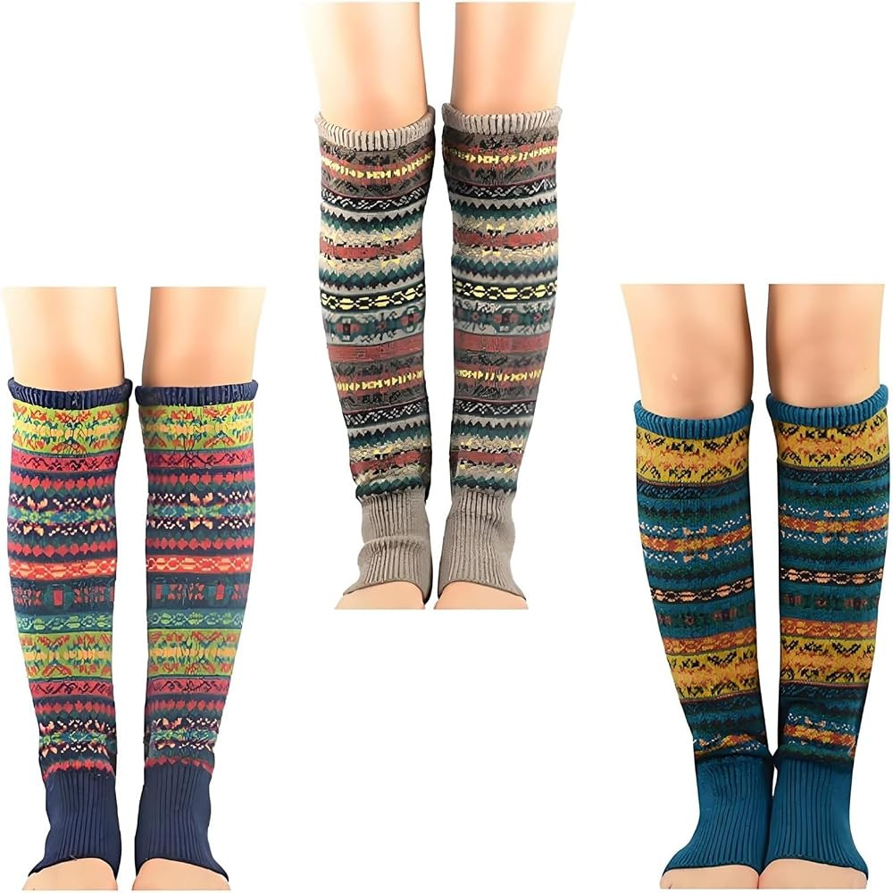 ANSLYQA Leg Warmers for Women, Boho Bohemian Style Cable Knitted Thicker Warm in Winter for Party... | Amazon (US)