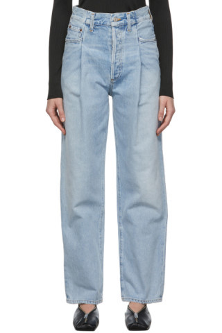 蓝色 Fold Waistband 牛仔裤 | SSENSE