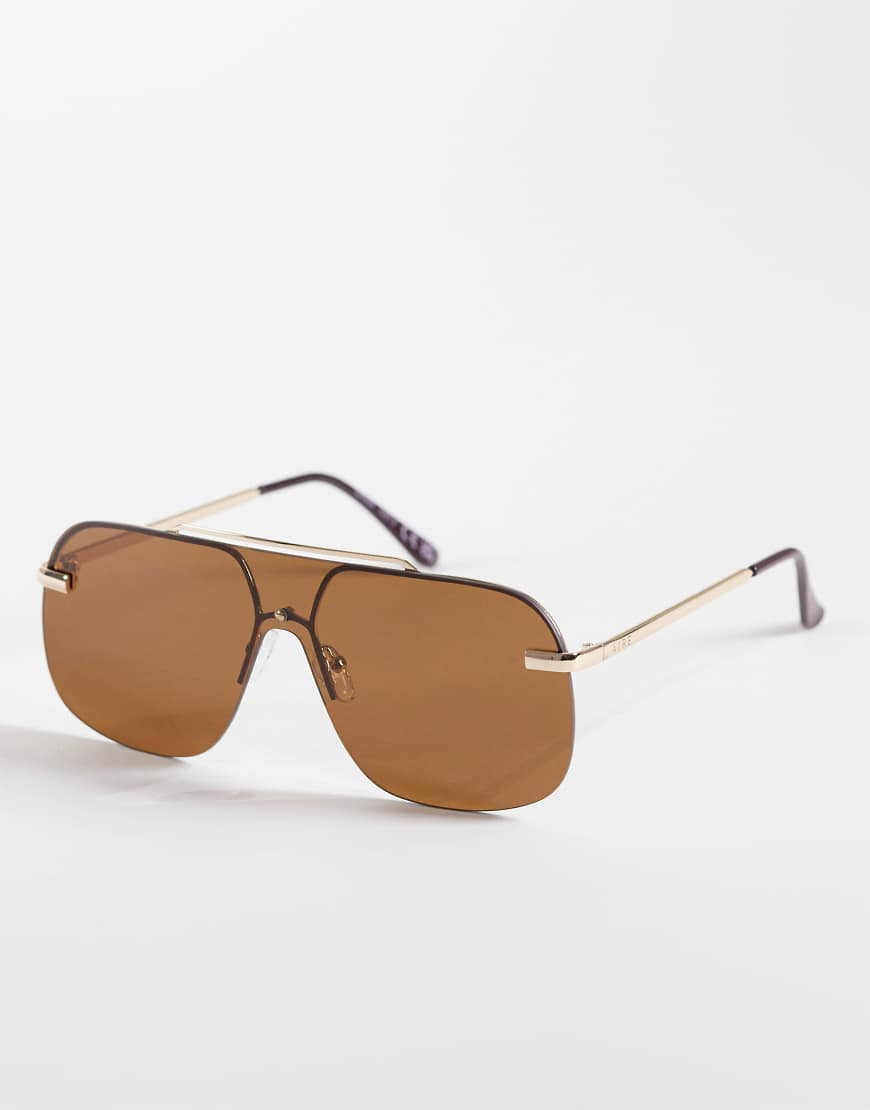 AIRE venatici rimless shield sunglasses in gold and brown | ASOS (Global)
