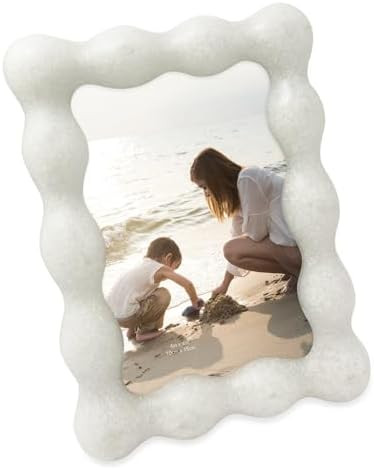 Isaac Jacobs 4x6 White Resin Picture Frame, Elegant Undulating Curve Design for Tabletop & Wall D... | Amazon (US)