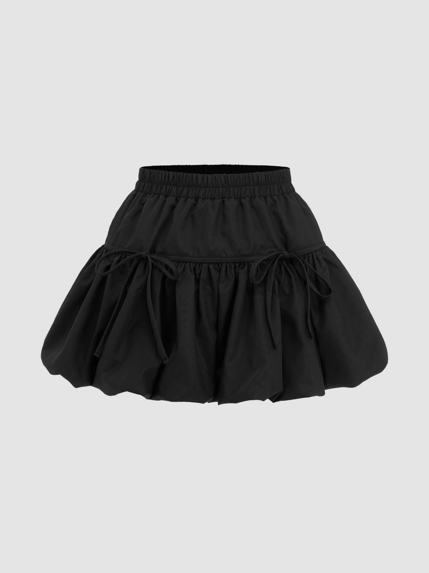 Bowknot Bubble Hem Mini Skirt | Cider