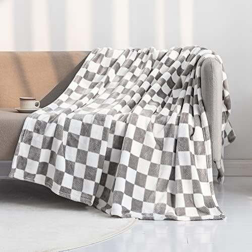 LOMAO Throw Blankets Flannel Blanket with Checkerboard Grid Pattern Soft Throw Blanket for Couch,... | Amazon (US)