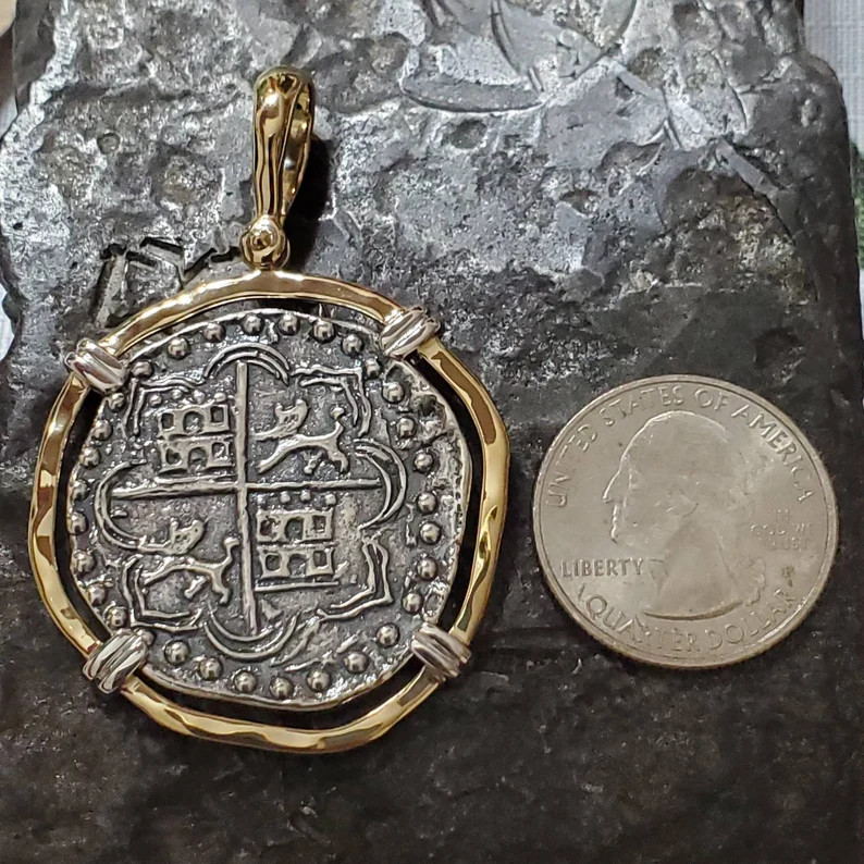Large Atocha Coin With 14kt Gold Overlay - Etsy | Etsy (US)