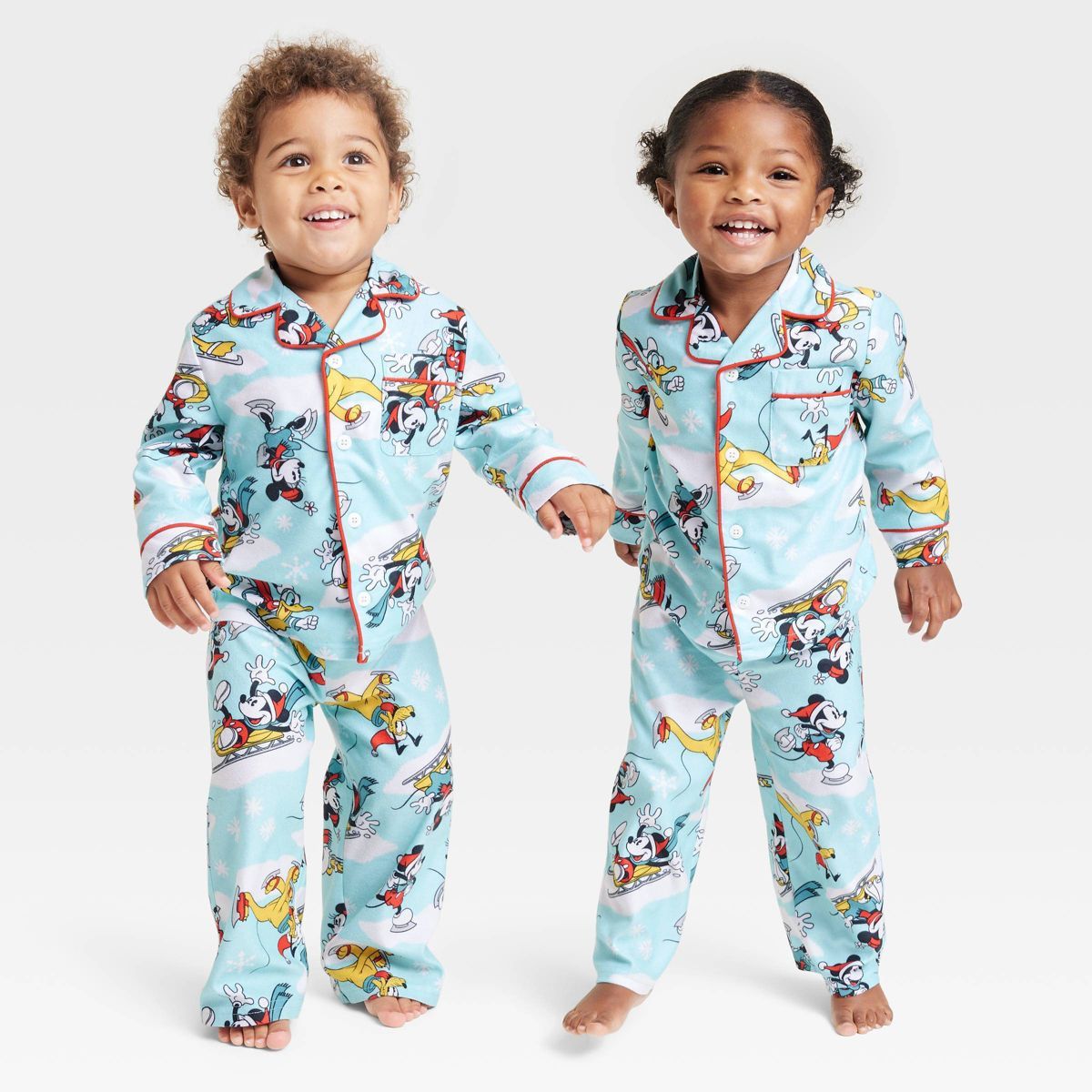 Toddler 2pc Disney 100 Mickey Mouse & Friends Matching Family Coat Pajama Set - Blue | Target