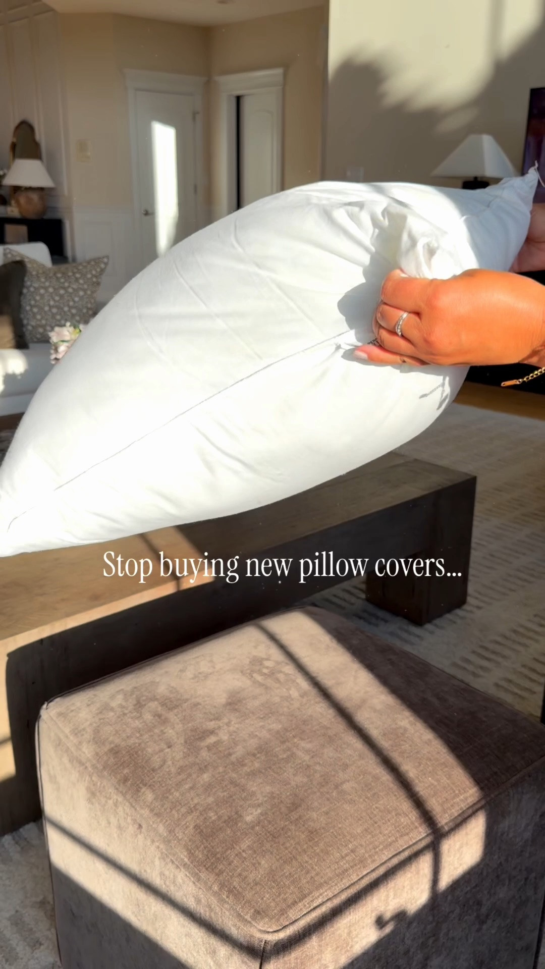 One simple swap that makes every throw pillow look fuller and more designer. Sharing the inserts + covers I use. 🤍

#LTKHome #LTKSaleAlert
