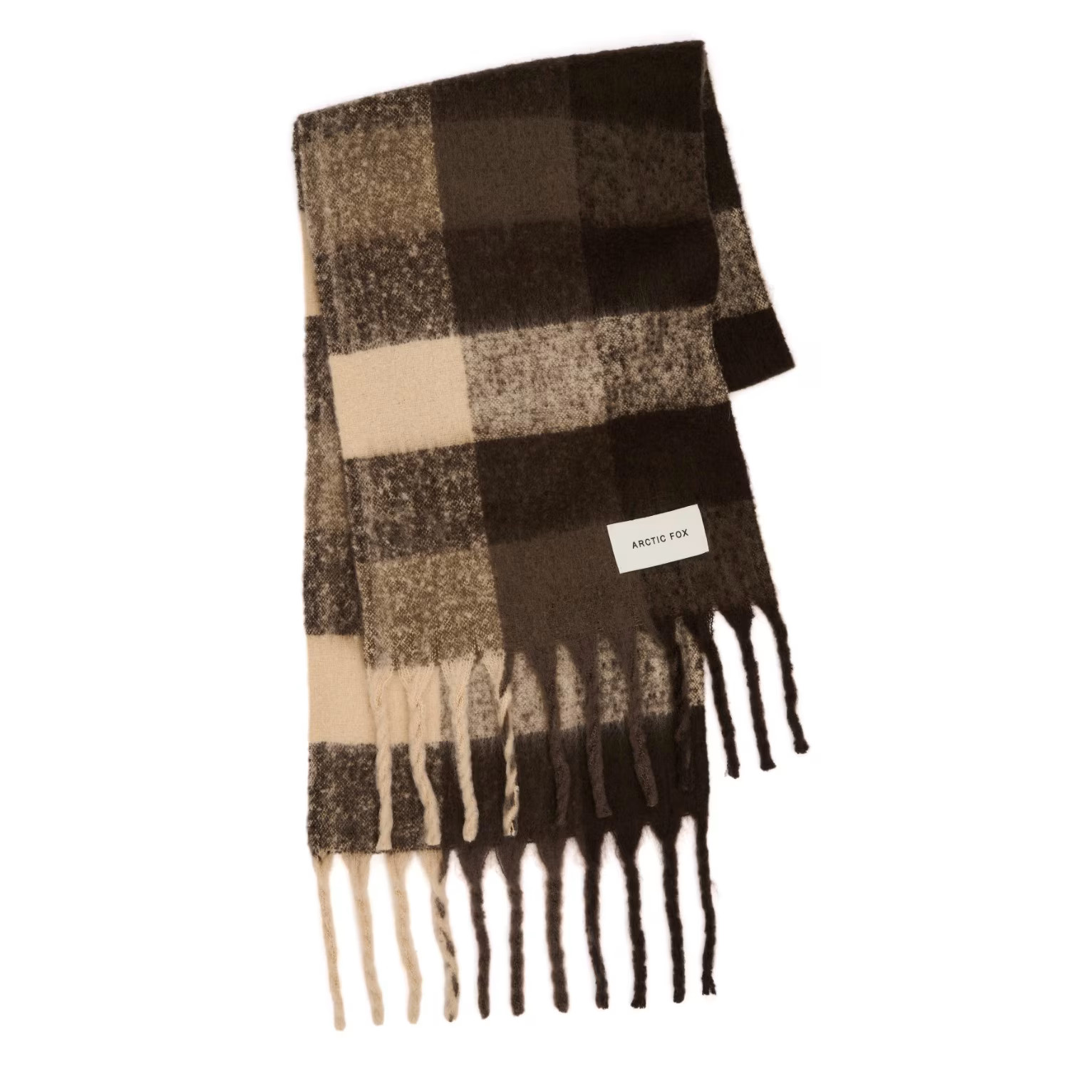 The Reykjavik Check Scarf - Dark Earth Brown | Wolf & Badger