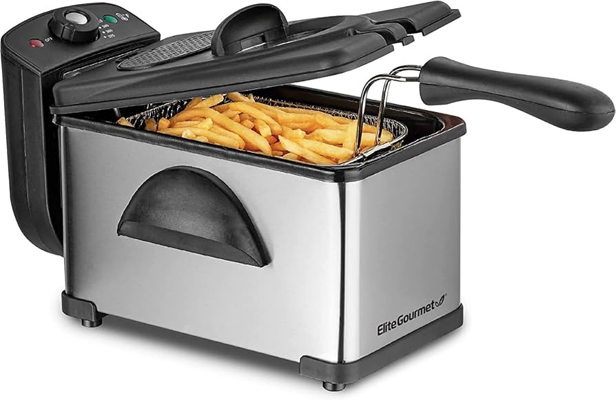 Elite Gourmet EDF2100 Electric Immersion Deep Fryer Removable Basket Adjustable Temperature, Lid ... | Amazon (US)