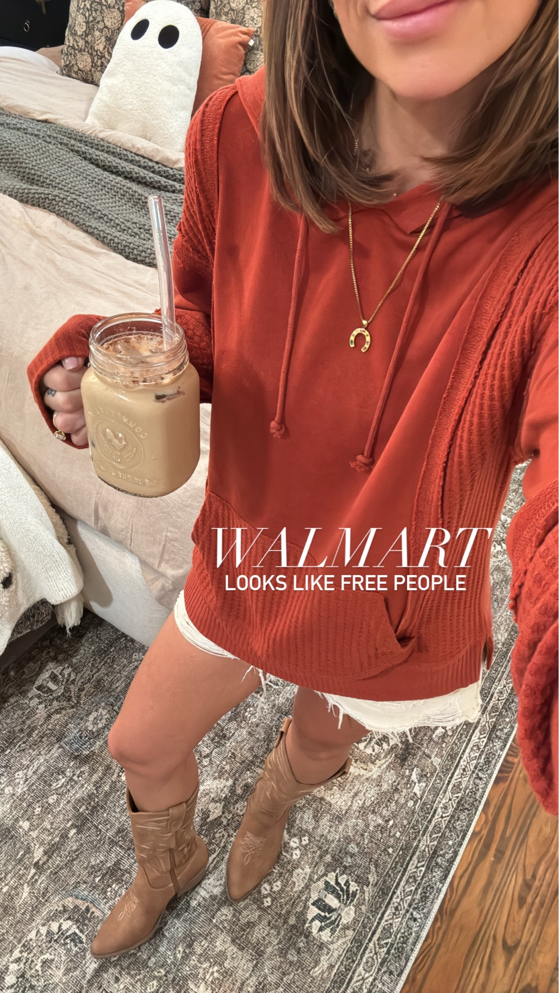 Free people looks for less-fall outfit
Waffle pullover size M
White denim shirts
Cowboy boots size 7-go up if between size 
Mason jar coffee cup

#walmart #fall #laurabeverlin 

#LTKFindsUnder100 #LTKFindsUnder50 #LTKSaleAlert