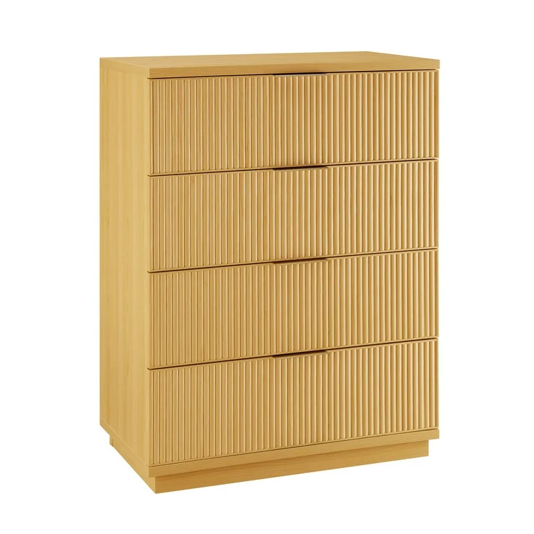 Better Homes & Gardens Lillian Fluted 4 Drawer Dresser, Natural Pine | Walmart (US)
