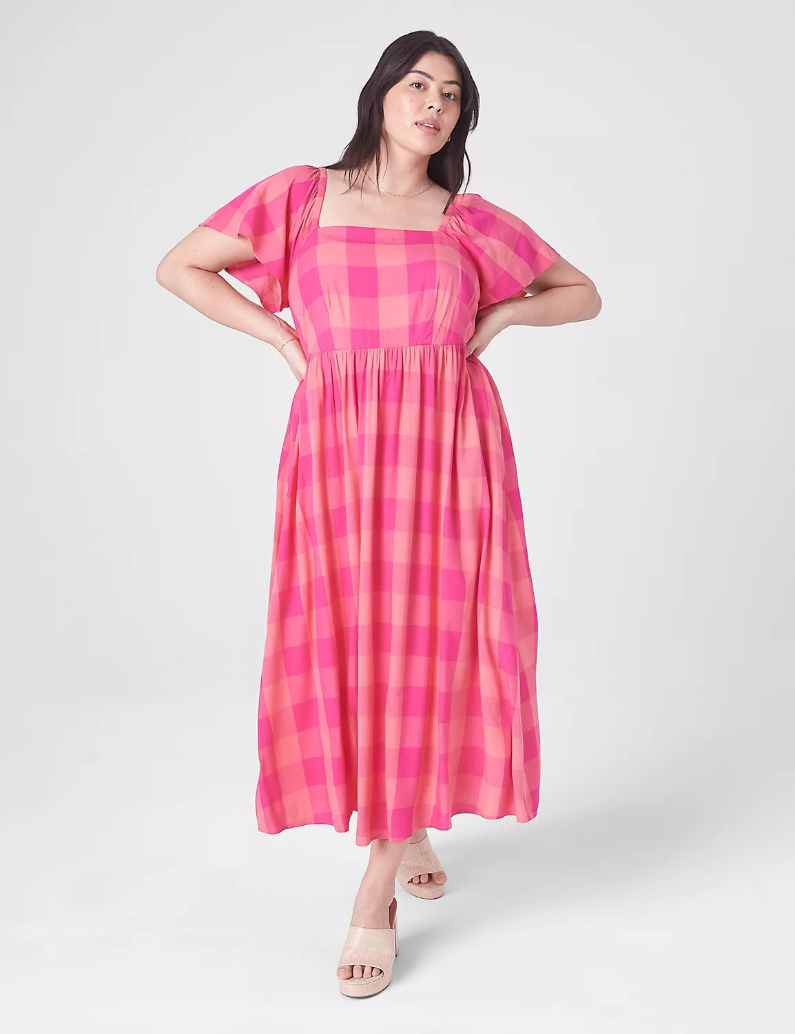 Flutter-Sleeve Tie-Back Dress | LaneBryant | Lane Bryant (US)