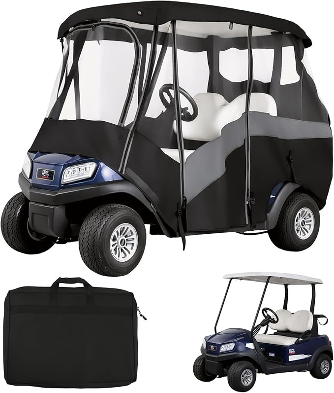 KEMIMOTO 2 Passenger Golf Cart Enclosure, Universal 2 Seat Golf Cart Rain Cover with Clear TPU Wi... | Amazon (US)