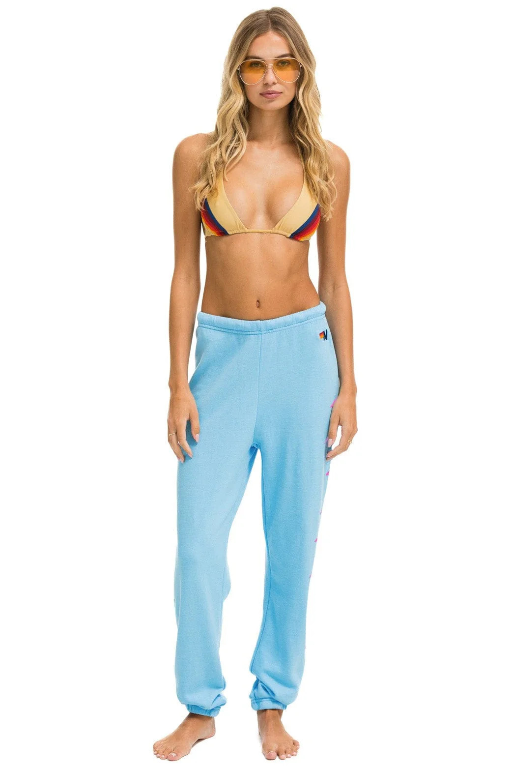 BOLT 4 SWEATPANTS - SKY // NEON PINK | Aviator Nation