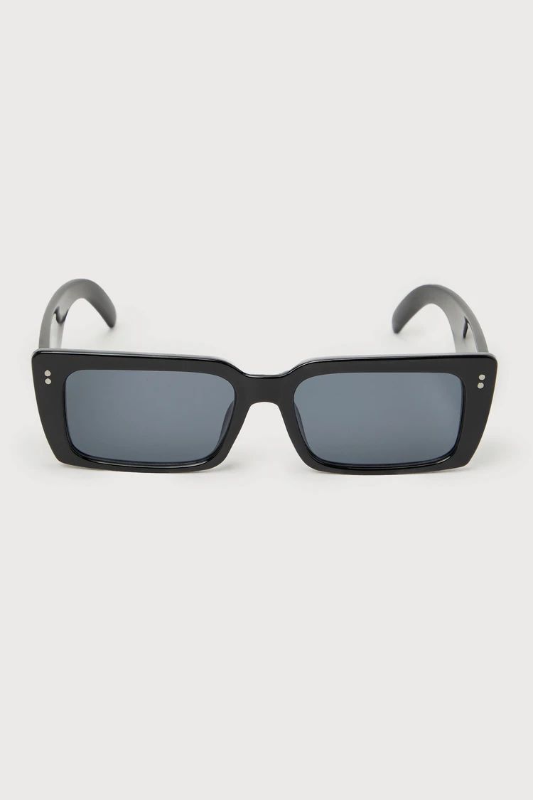 Icon Ready Black Rectangular Sunglasses | Lulus