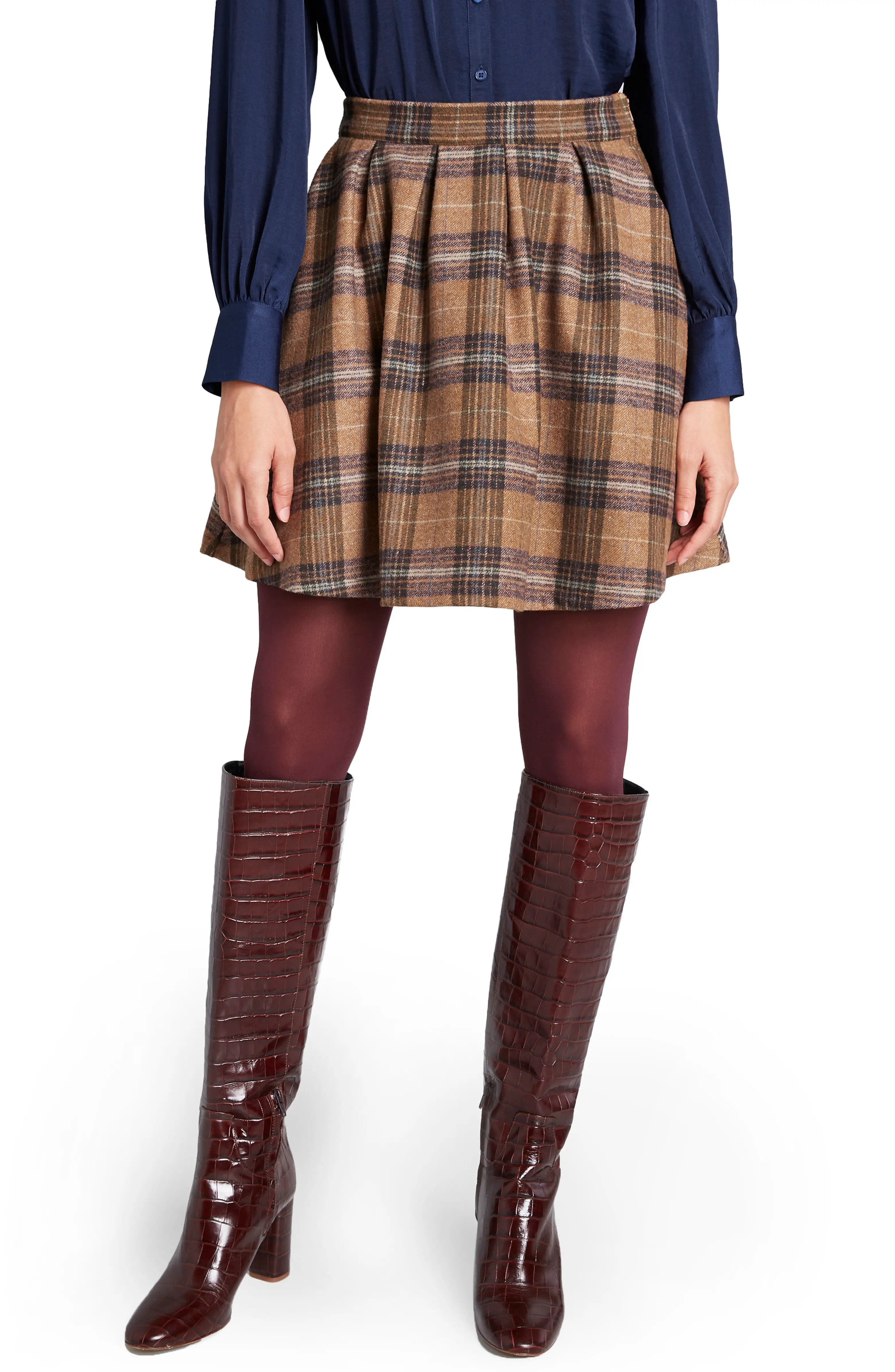 Brisk Taker Short A-Line Plaid Skirt | Nordstrom