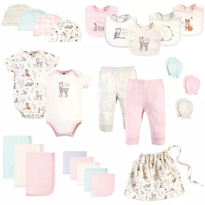 Hudson Baby Infant Girl Layette Start Set Baby Shower Gift 25pc, Enchanted Forest, 0-6 Months | Target