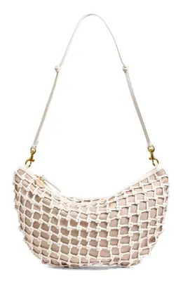 Clare V. Lune Denim Suede Shoulder Bag in Light Blue Denim Suede at Nordstrom | Nordstrom