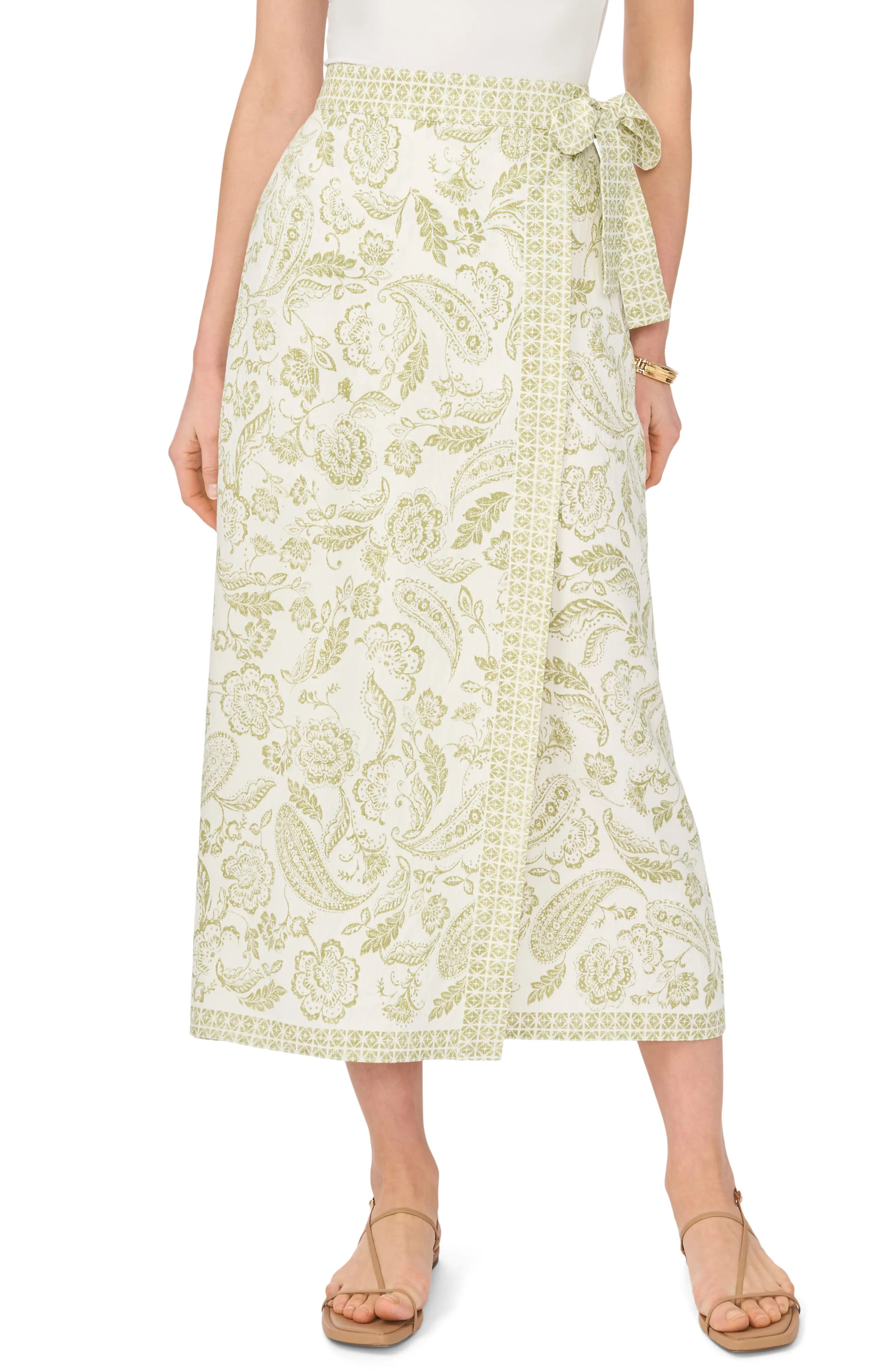 Vince Camuto Mixed Print Wrap Skirt (Women) | Nordstrom | Nordstrom