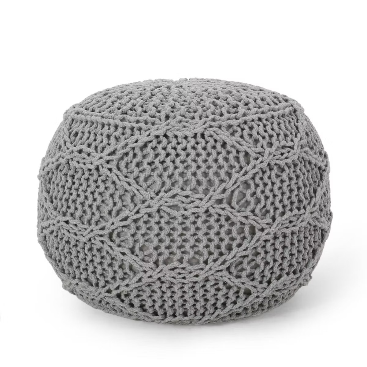 Morven Modern Knitted Cotton Round Pouf - Christopher Knight Home | Target