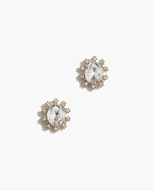 Oval gem earrings | J.Crew Factory