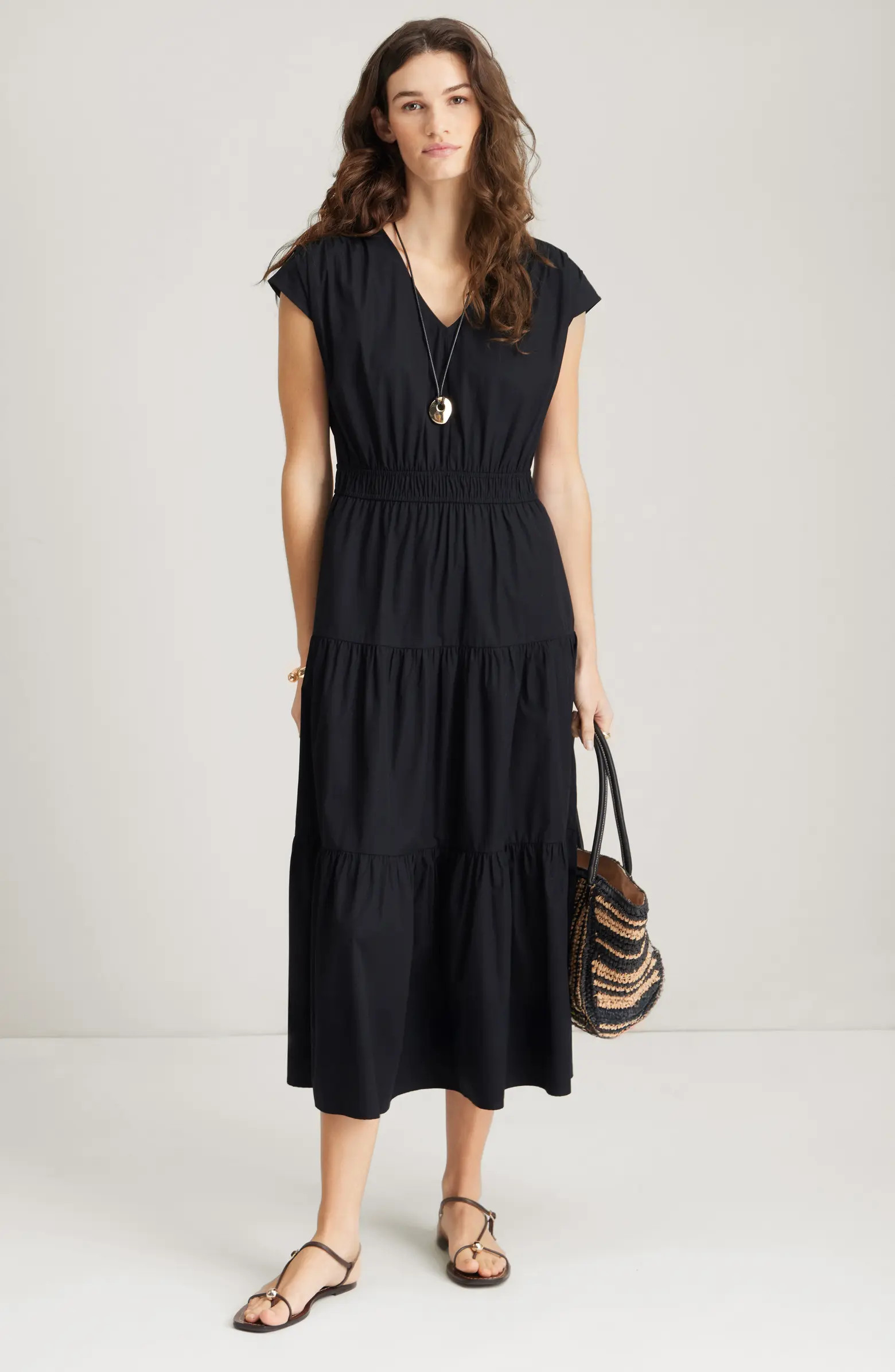 Tiered Poplin Maxi Dress | Nordstrom