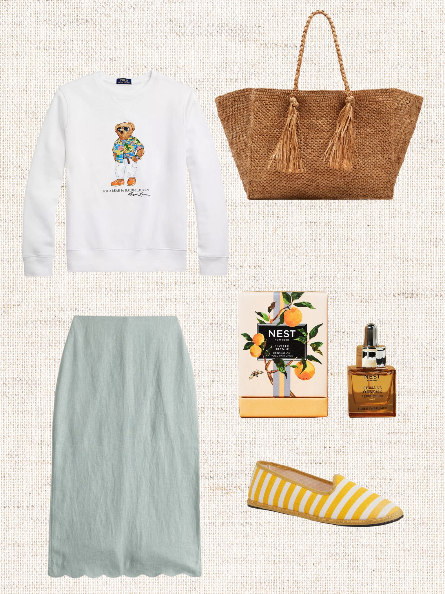 Travel outfit. Love this polo bear motif and the woven tote to carry all of the things  

#LTKSaleAlert #LTKStyleTip