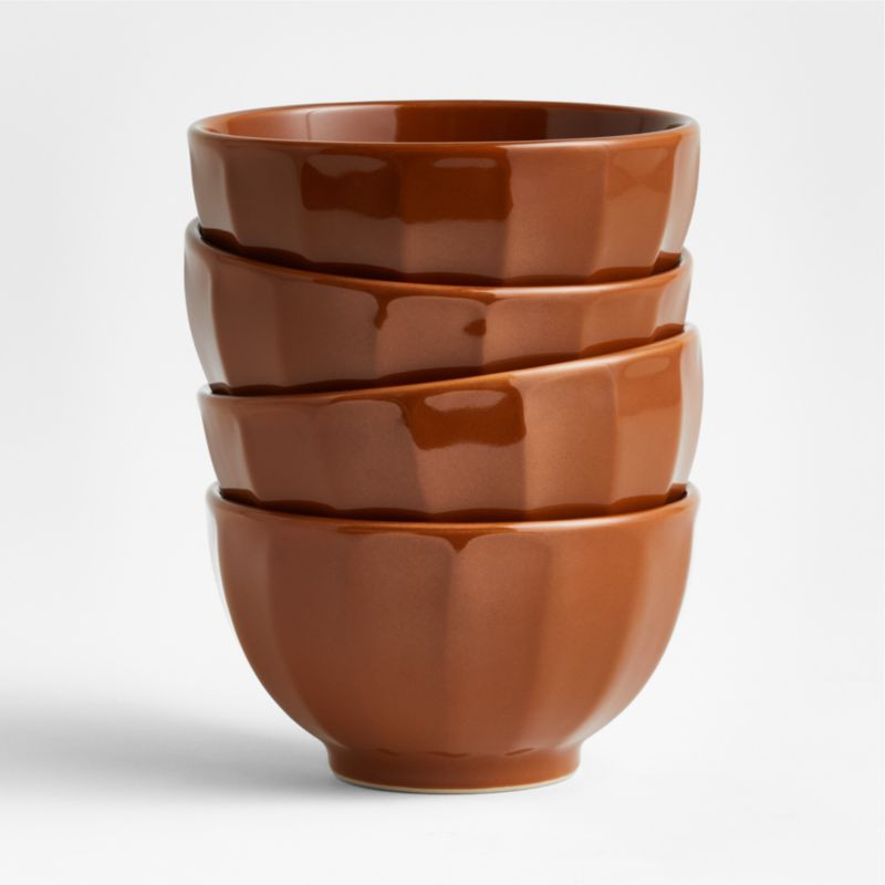Cafe Spice Orange Bowls, Set of 4 | Crate & Barrel | Crate & Barrel